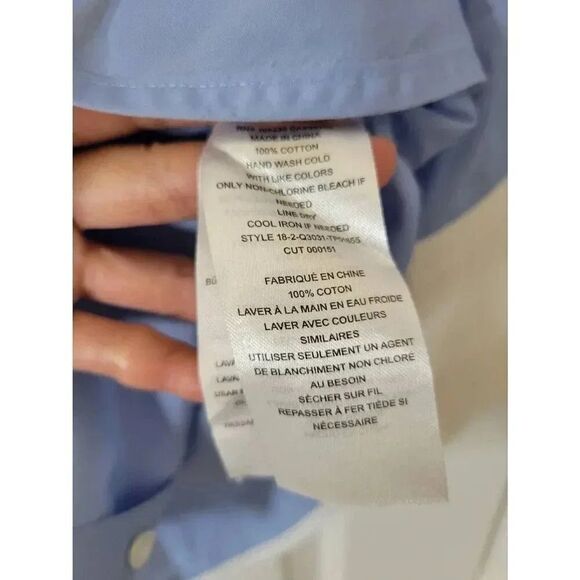 EQUIPMENT Arlette Blue White Two Tone Button Down Shirt S $228.00 - Picture 9 of 9